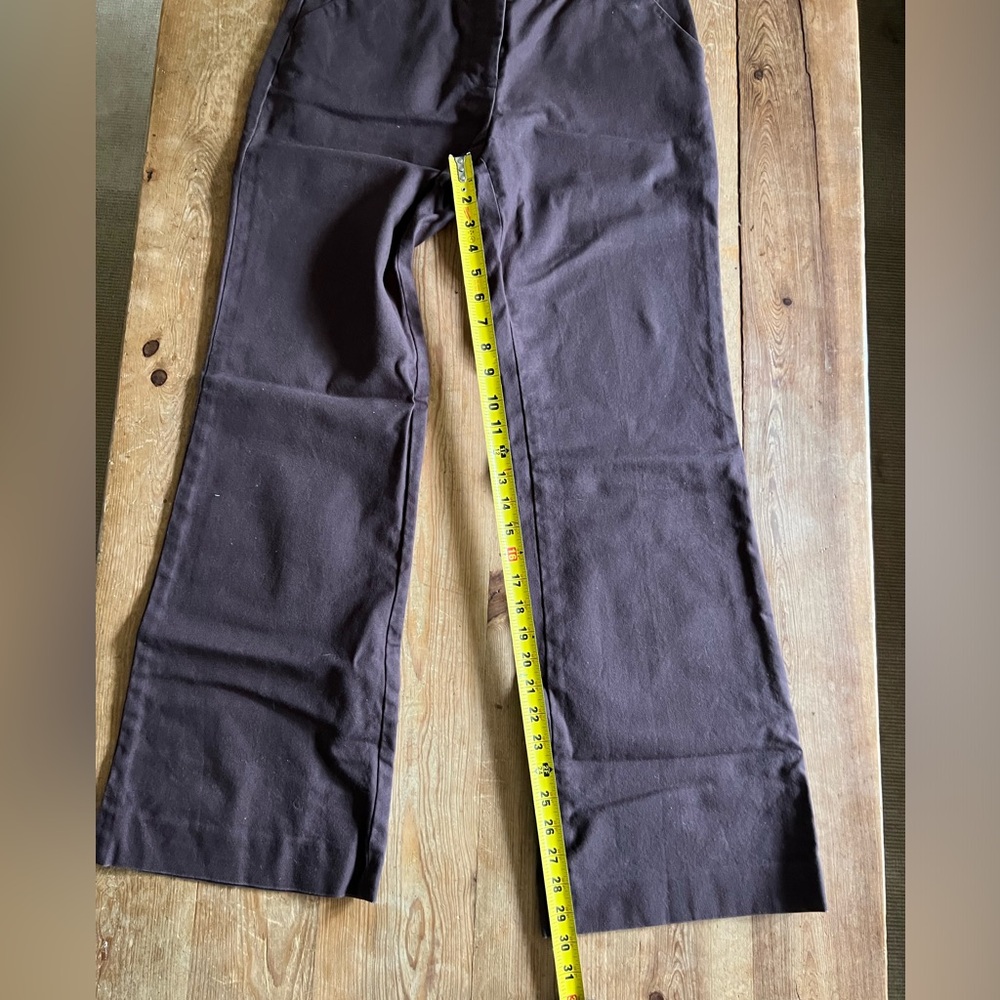 Tory Burch brown trouser flare leg pants. Size 8 - Picture 11 of 11